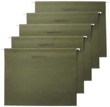 Amazon Basics Hanging File Folders with Adjustable Tabs, 25 Pack, Green