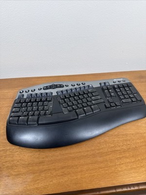 Microsoft Wireless Natural MultiMedia Keyboard WUR0385 X09-55569 Black UNTESTED