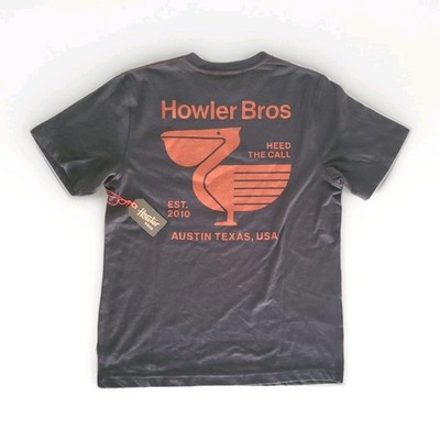 Men's Size M Howler Brothers Antique Black Pelican Postage Pocket T Shirt Medium