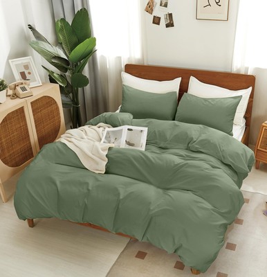 SDAPNAY100% Washed Cotton Duvet Cover Set 3 Pieces, 1 Duvet Cover 90x90 (Comf...