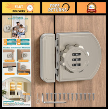 Keyless 3-Digit Combination Cabinet Lock, Anti-Pry Security for Cupboards  Door