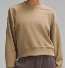 Lululemon Womens Beige Long Sleeve Crew Neck Crop Pullover Sweatshirt Size 2