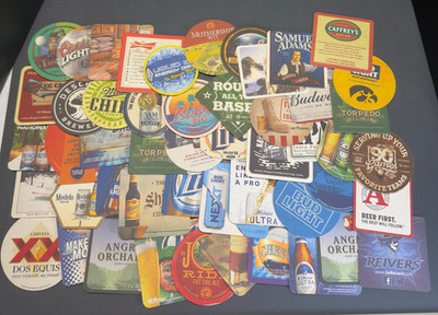 Beer Bar Coaster 50Pc Lot #3 Bud Light Miller Lite Angry Orchard Unique Mixed