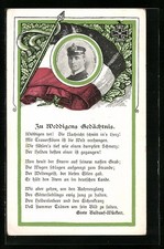 Artist postcard portrait of the lieutenant captain of the submarine U9 Otto Weddigen, gedic 