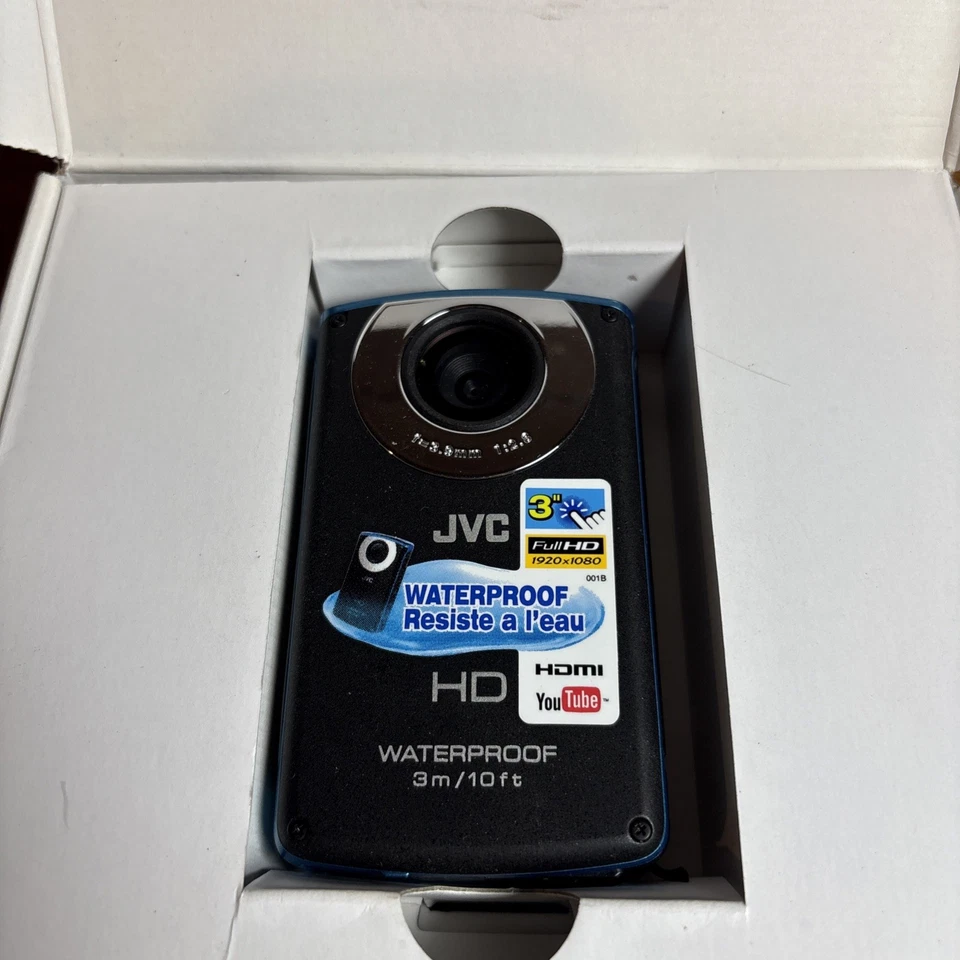 JVC Picsio GC-WP10 Waterproof Pocket Video Camera (Blue) UNTESTED NO CORD - Image 2 of 4