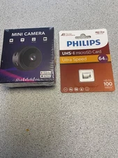 1080P Mini Camera WiFi HD IP Night Vision Security Cam For Home + 64GB SD Card