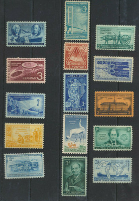 15 Different Mint NH USA Vintage 3¢ Old Time Commemoratives Great Gift Idea