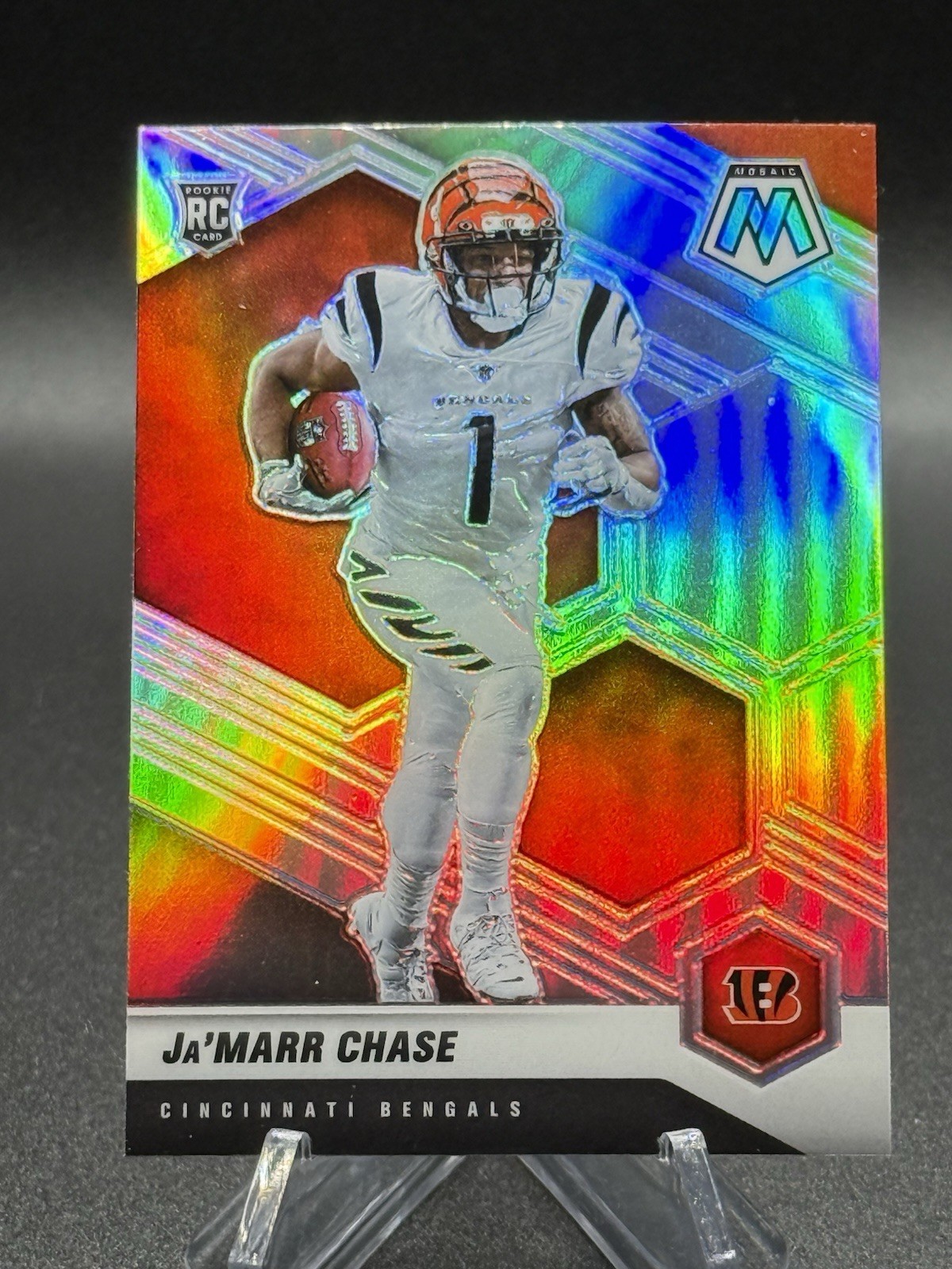 2021 Ja’Marr Chase Panini Mosaic Rookie True SILVER Prizm Bengals #307 RC