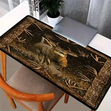 40*90cmLarge Thickened Non-Slip Water-Resistant Rubber Deer Mouse Pad & Keyboard