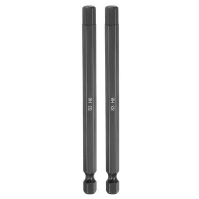 2pcs Flat Hex Screwdriver Bit H6 Magnetic Tip 1/4'' Hex Shank 4'' Long S3 Steel