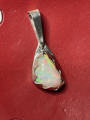 999 Silver Ethiopian Opal Pendant Native American Made