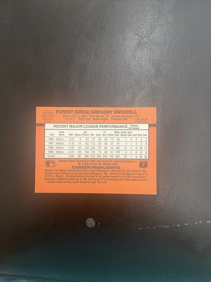 Donruss 1990 - Bonus Mvp Greg Swindell #BC-24 Foto 2 de 2