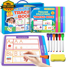 Preschool Tracing Workbook Kids 3-5 ABC Letters Numbers Montessori