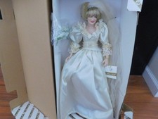 Franklin Mint Princess Diana Doll Porcelain Wedding Bride Gorgeous 17" MINT COA