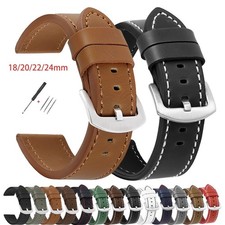 High Quality Leather Watch Band Straps mens stitched Wristband 18 20 22 24mm