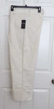 NWT Authentic RALPH LAUREN Beige Cotton Cuffed Pleated Wide Leg Pants Size 6