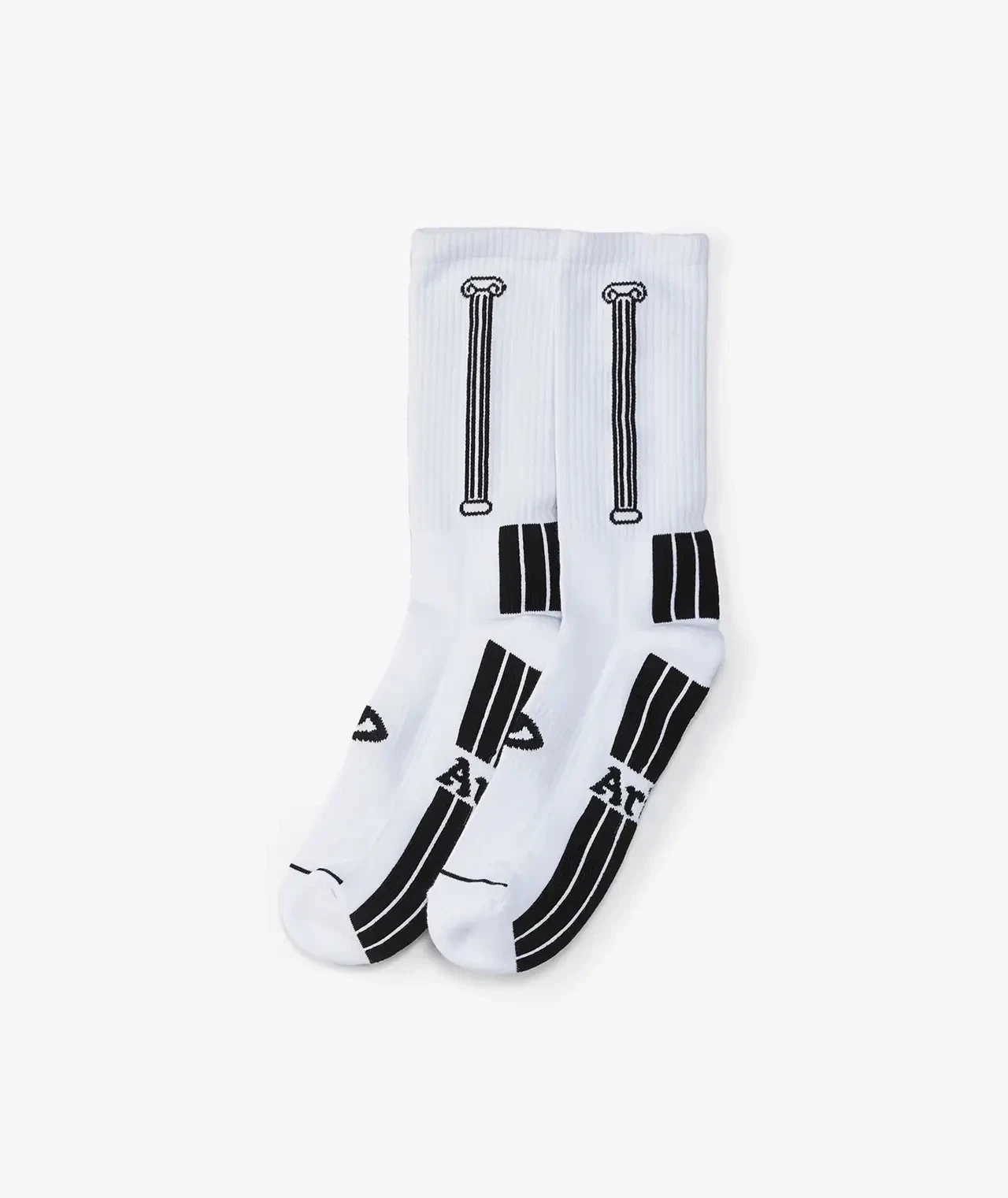 Aries Arise Mens White Column Logo Socks | Athletic Socks | EU 41-43 | UK 7-9