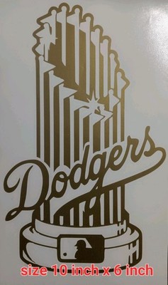 Throphy Championship Dodgers World Series  Vinyl Decal Sticker New 10x6 Inch .