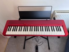Casio CT-S1 Portable Piano 61-Key, Red With Stand, Pedal and Bluetooth adapter 