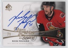 2011-12 SP Authentic Sign of the Times Nick Foligno #SOT-NF Auto s7f