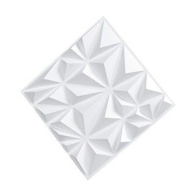 3D Wall Panels 33-Pack 11.81x11.81'' PVC 32 Sq.Ft Coverage Diamond White