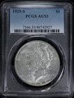1925-S $1 Peace Silver Dollar PCGS AU 53