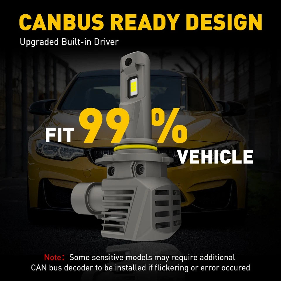 AUXITO 9006 LED 6500K Bulb Headlight Kit Low Beam White Super Bright 1-10Set - Imagem 2 de 4