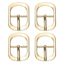 4 Pcs 0.8 Inch Single Prong Buckle Oval Center Bar Buckle, Rose Gold