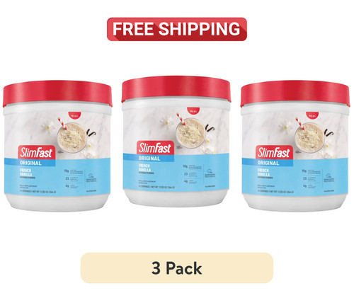 (3 PACK) SlimFast Original Meal Replacement Shake Powder, French Vanilla, 12.83 at eBay