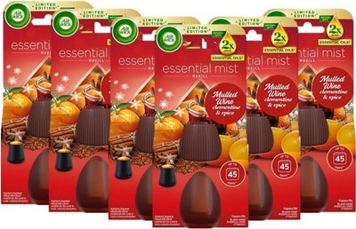 Airwick Essential Mist Nachfüllpackungen - Glühwein Clementine & Gewürz - 6er Pack