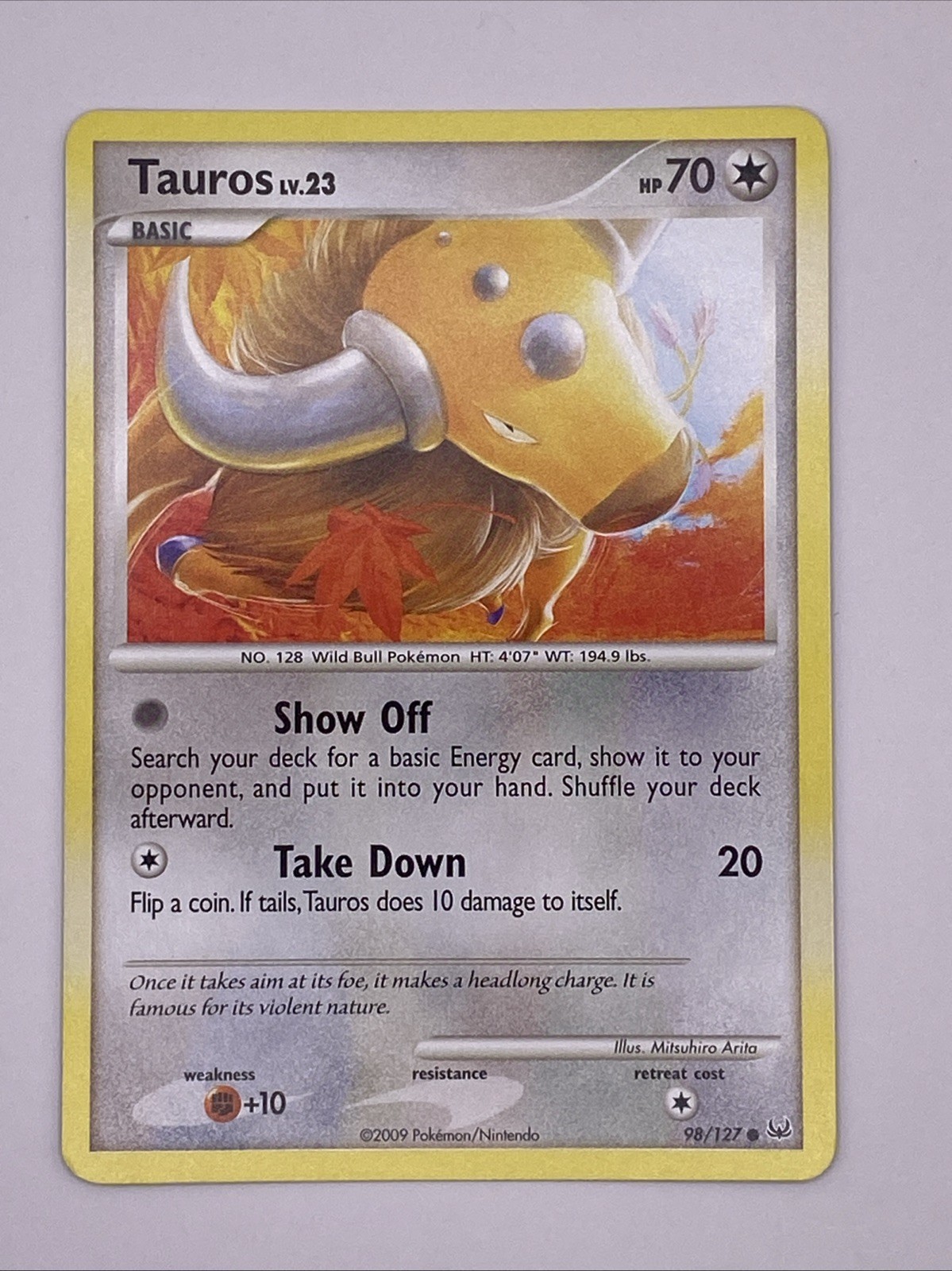 Tauros Platinum 98/127 Pokemon Card