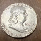 1961 Franklin Half Dollar Full Bell Lines Actual Coin. Invest Silver $103.91 Oz