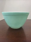 Vintage Pyrex Turquoise Aqua Milk Glass Mixing Bowl Mid Century USA