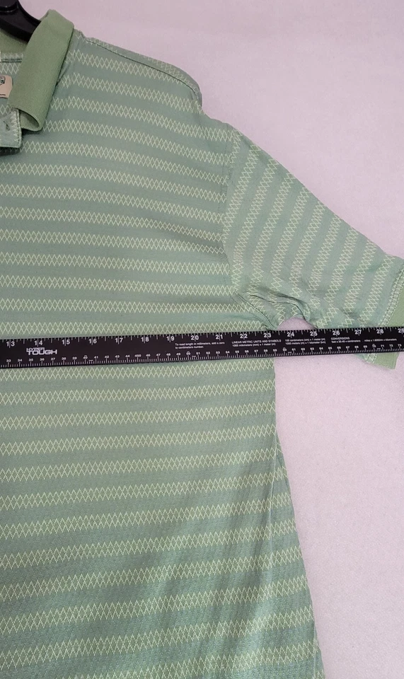 Camisa polo masculina extra grande XL verde taco de golfe listra preppy Boca Classics - Imagem 4 de 4