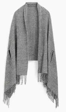 NEW J.CREW Womens Versatile Poncho Cape Scarf Shawl Wrap Glen Plaid Wool Bld NWT