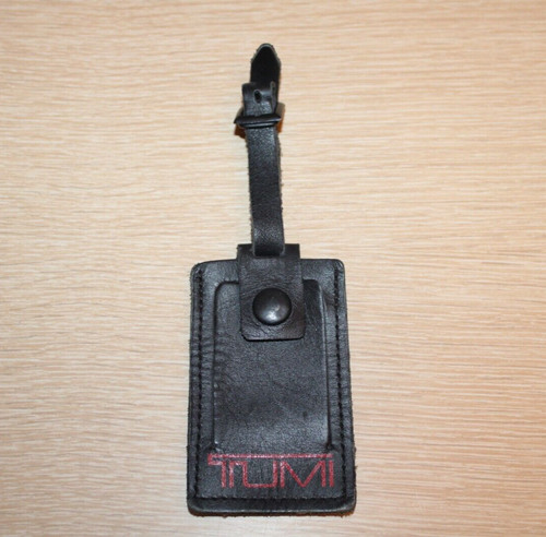 TUMI Black Leather Luggage Laptop ID Business Card Tag Replacement Travel