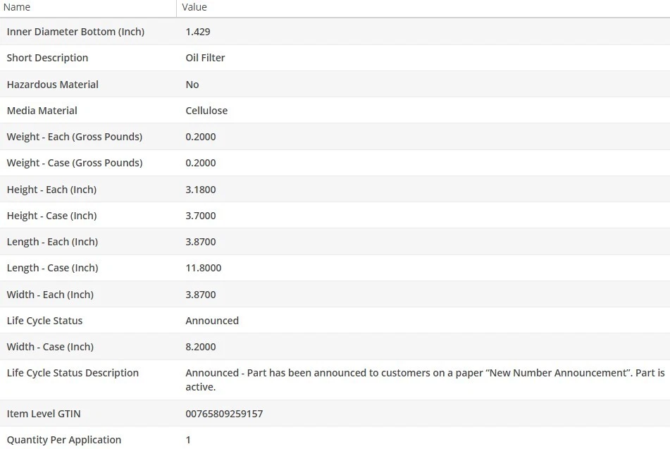 Filtro de aceite tipo OEM WIX para GENESIS G90 2017-2022 V8-5,0 L Foto 4 de 4