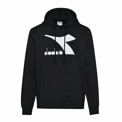 Herren Kapuzenpullover Diadora BIG LOGO Hoodie Schwarz Sweatshirt 177089
