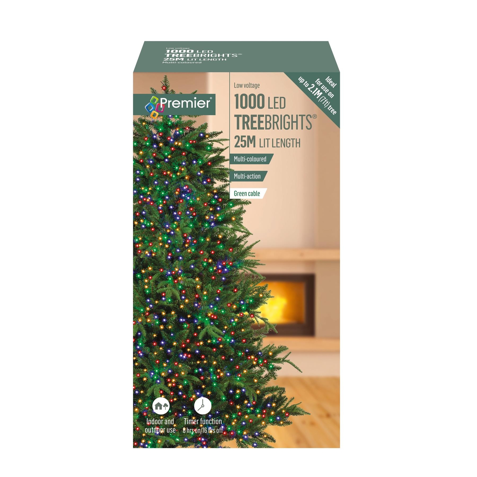 2x Premier 1000 LED Multi-Action TreeBrights Christmas Tree Lights Timer MULTI - Image 5