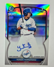 2023 Bowman Chrome YEINER FERNANDEZ 1st RC Refractor On Card AUTO 325/499 Dodger