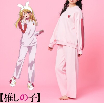 Oshi no Ko x Peach John Ruby Sweatshirt & Pants Set Roomwear Pink Japan New