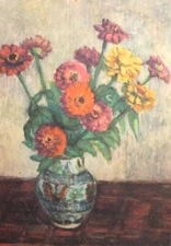 Vintage impressionist still life print  