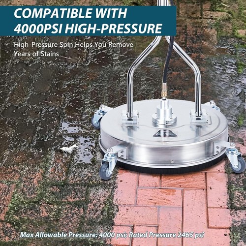 Idropulitrice 20"/24" Pulitore Superfici Idropulitrice Elettrica 4000PSI per Ponte Viaggiatori - Foto 3 di 17