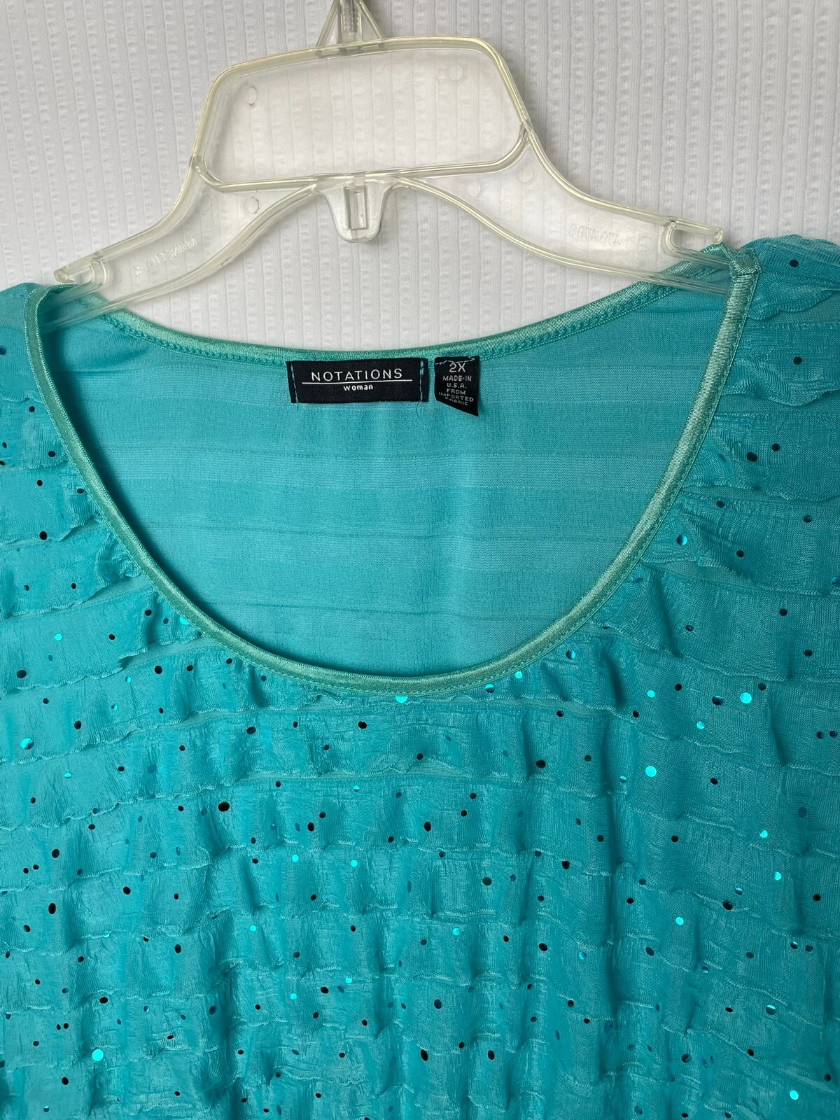 Notations Pullover Womens Plus Size 2x Turquoise … - image 3