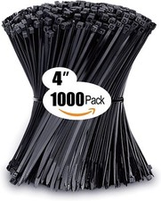 1000Pcs Zip Ties,4" / 6" Self-Locking Heavy Duty Nylon Cable Ties for In/Outdoor