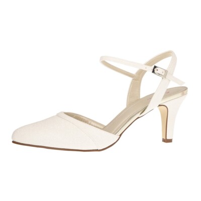 Rainbow Club Marlie Brautschuhe Slingback Slingpumps Gr. 38 Off-White Metallic