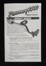 Bounty Hunter Discovery 2200 Factory Original Owner s Manual Brand New