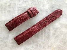 18mm/16mm Burgundy Alligator Crocodile Embossed Leather Watch Strap Band