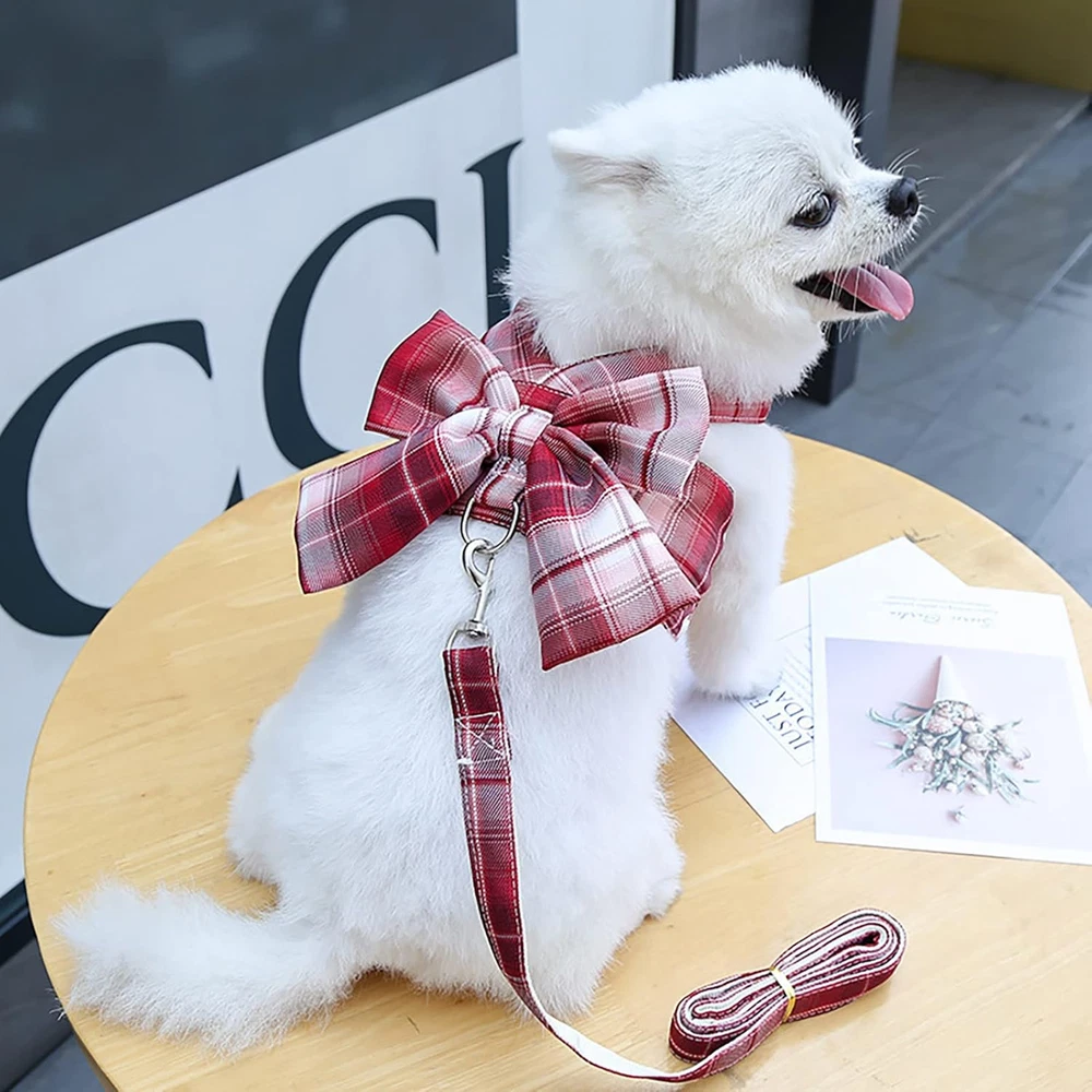 Dog Harness for Small Dogs with Bow Small Harness for Girl Dogs with D-Ring Soft