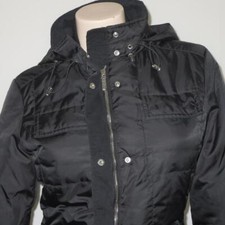 Sportmax Code Womens Small 2 Black Puffer Jacket Coat Down Hood Couture Hoodie